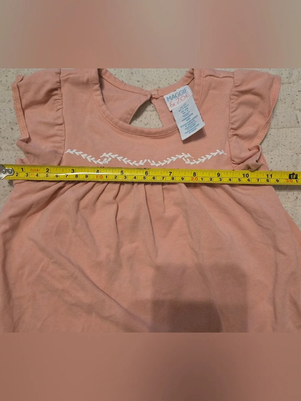 Maggie & Zoe Girls Peach Flutter Sleeve Dress